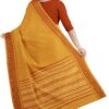 Mustered Yellow sleek red border saree