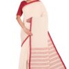 Red and White Begumpuri Printed Cotton Saree