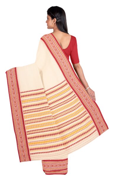 Puja Purpose Begumpuri Cotton Saree Red & White