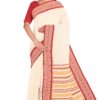 Puja Purpose Begumpuri Cotton Saree Red & White