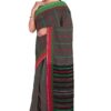 Gray & green Begumpuri Printed Cotton Saree