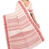 white and red Begumpuri Cotton Saree