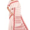 white and red Begumpuri Cotton Saree