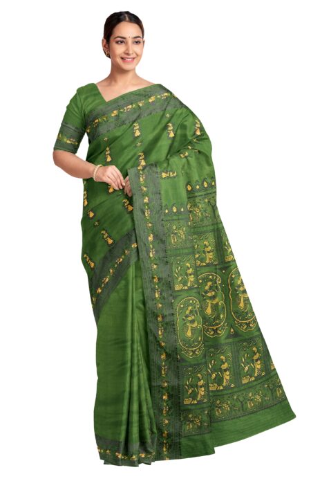 Baluchari Silk Saree - Green