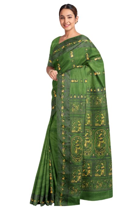 Baluchari Silk Saree - Green