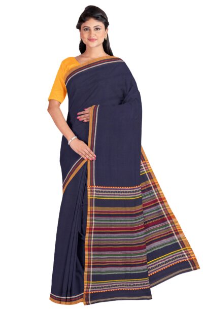 Solid Colour Tangail Cotton Saree With Blouse