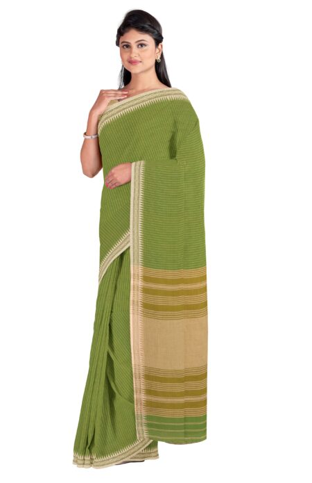 Light Green Colour Begumpuri Cotton Saree