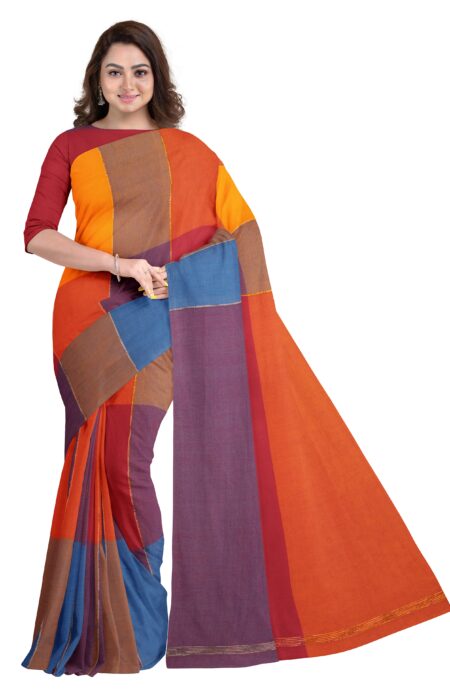 Colourful Kantha Cotton Saree With Blouse