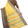 Santipuri Yellow Cotton Saree with Thick Par