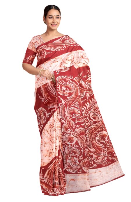 Authentic Mom Batik Silk Saree With Blouse