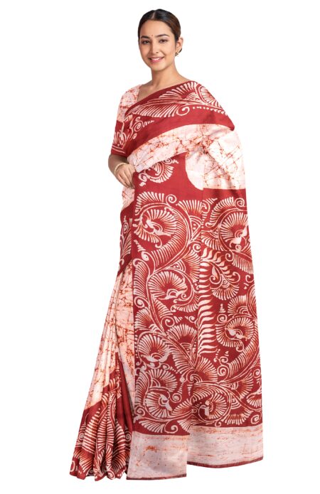 Authentic Mom Batik Silk Saree With Blouse