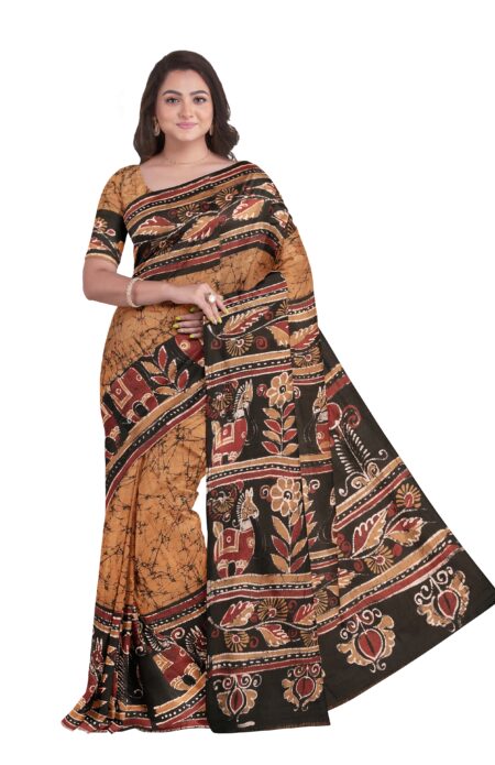 Authentic Batik Silk Saree With Blouse