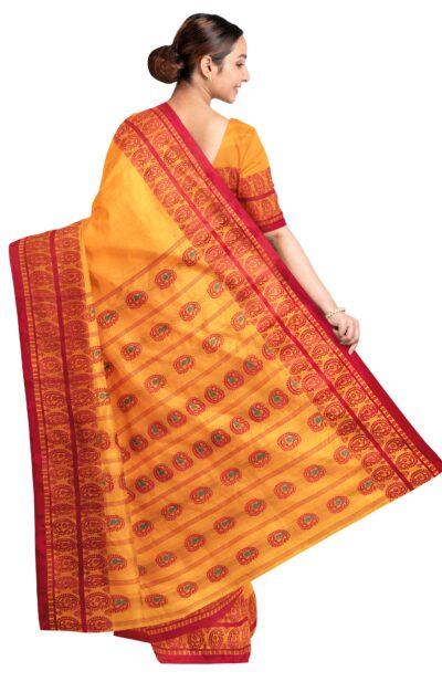 Bengal Yellow Red Garod Silk Saree
