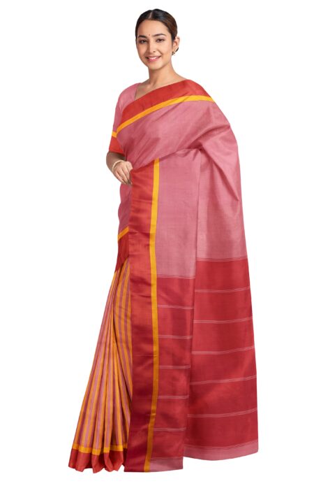 Rose petal colour Garod Silk Saree