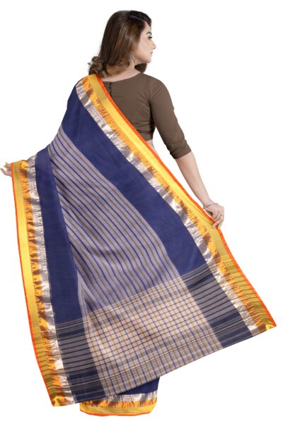 Powder Blue Handwoven Dhaniakhali Cotton Saree