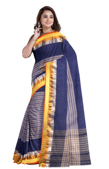 Powder Blue Handwoven Dhaniakhali Cotton Saree