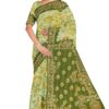 Soft green Batik Cotton Saree with same blouse