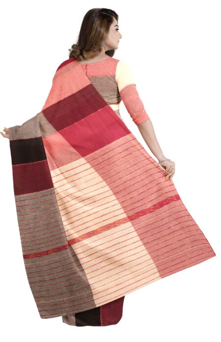 Red & Black Kantha Cotton Saree